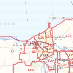 Niagara Falls Postal Code Map St. Catharines-Niagara Ontario Postal Code Map